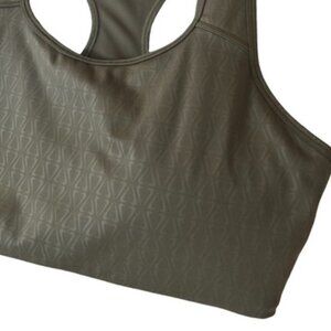 Nike Athletic Sports Bra Olive Green Racerback 1X Sleek Gymwear Core Minimalist